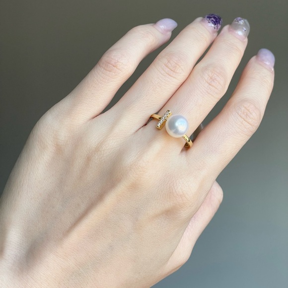 Jewelry - Freshwater Pearl Ring – 8.76mm Pearl – Brass Band